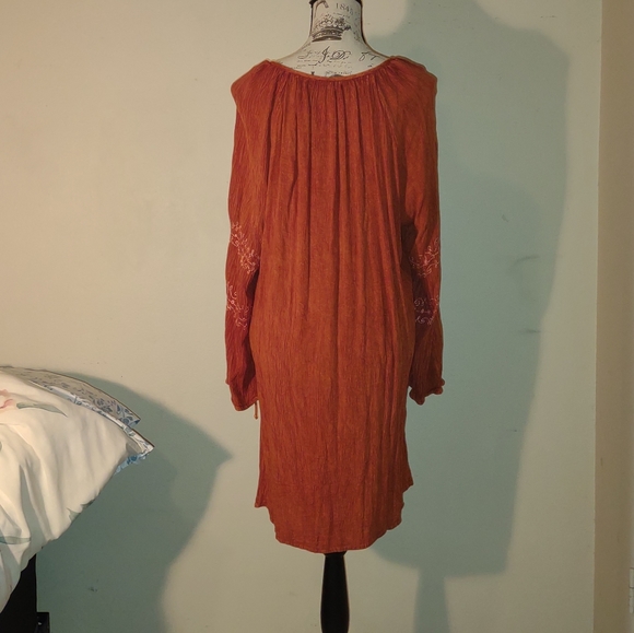 Chances R" dress, size 2X, burnt orange, rusty, embellished floral vine - Picture 12 of 12